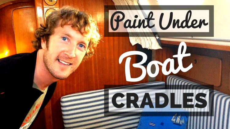 How to paint under boat cradles when applying antifouling (bottom paint)
