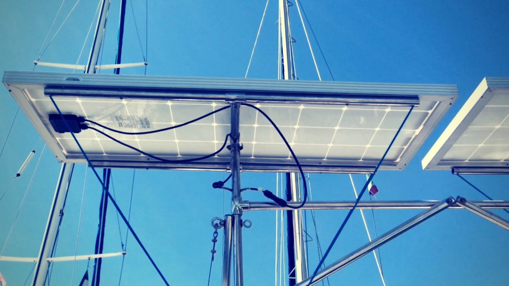 Boat solar panel installation